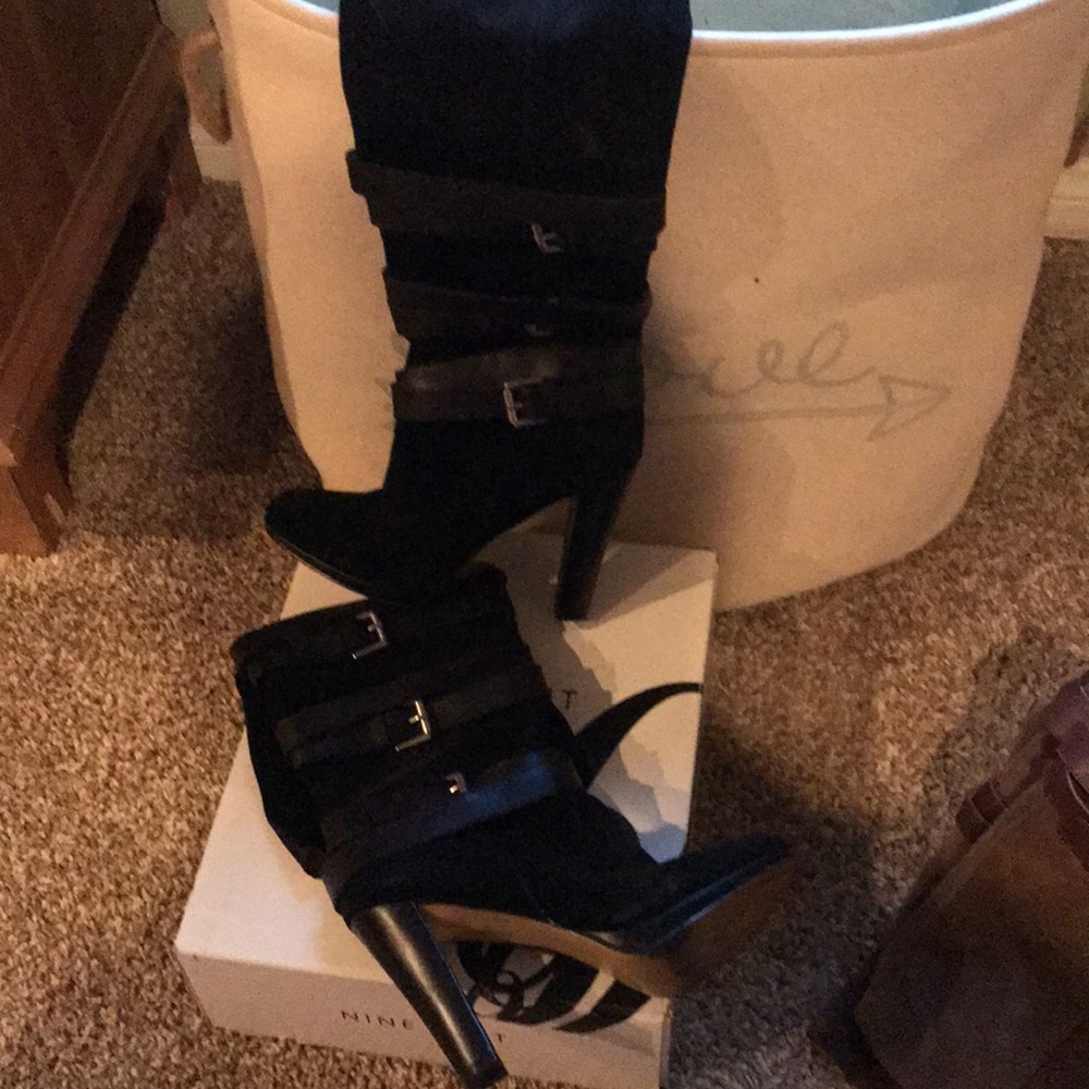 Nine West Black suede boots. Hardly worn..  Sz 8m